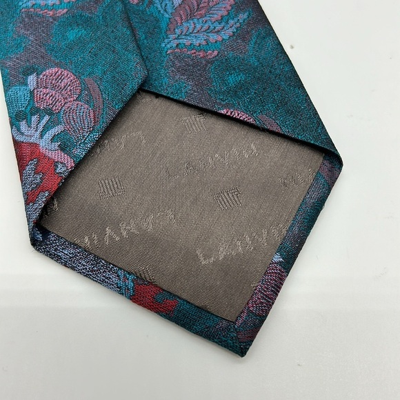 Lanvin Paris Men's 100% Silk Tie Abstract Undersea Print - Picture 4 of 4